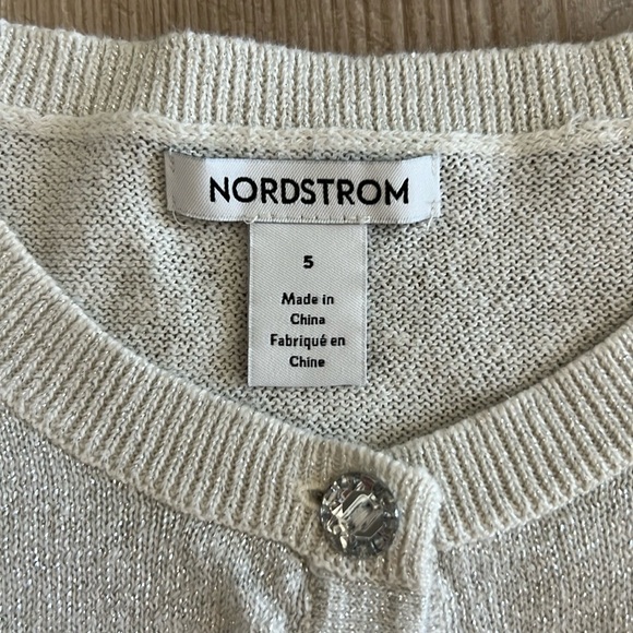 Nordstrom - Toddler Silver Sparkle Cardigan (5T) - Picture 3 of 4